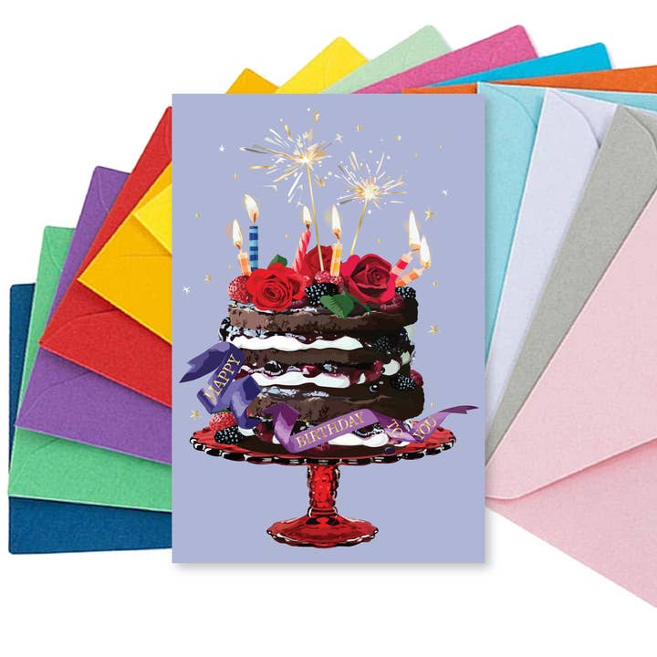 The Red Barn Press - Wholesale Gift Tag - Birthday Enclosure Card | Happy Birthday Cake Gift Tag2