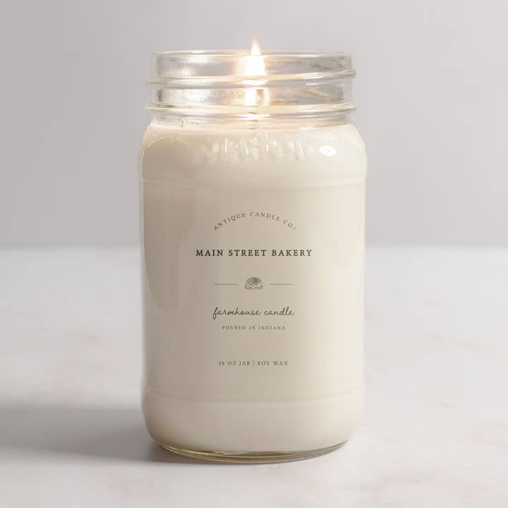 Main Street Bakery - Soy Wax Mason Jar Candle for wholesale by Antique Candle Co.®