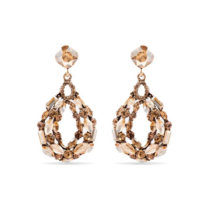 Øreringe med flerfarvet krystal i 18k guldfinish - Liodas for engroshandel hos Luxenter