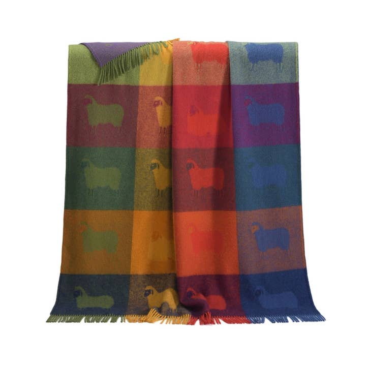 Autumn Dot Sheep Wool Throw for wholesale by JJ Textile
