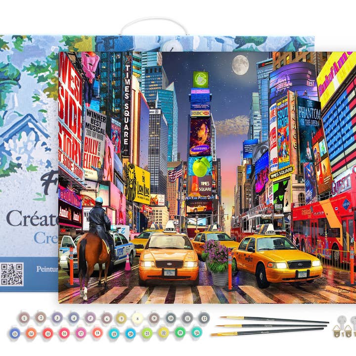 Figured'Art - Wholesale DIY Craft Kit - Paint by numbers Night in Timesquare framed0