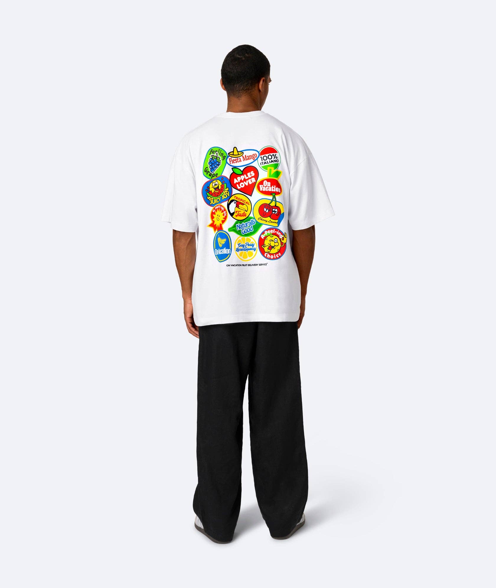 Fruit Stickers T-Shirt - White for wholesale on Faire6