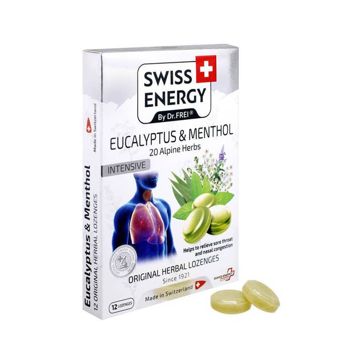 SwissHerbs Pharma GmbH - Wholesale Lozenges/Cough Drops - Swiss Energy, Eucalyptus & Menthol, 20 Alpine Herbs
