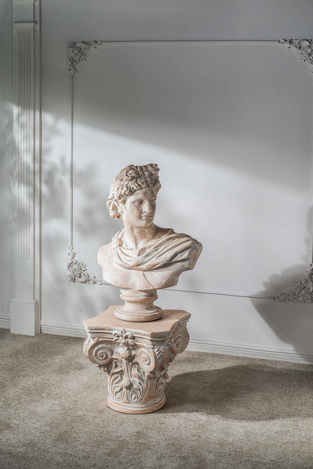 A&B Home Group Inc. - Wholesale Side Table - 18x18x18.5" Roman Cream Column Cap Pedestal, Large4