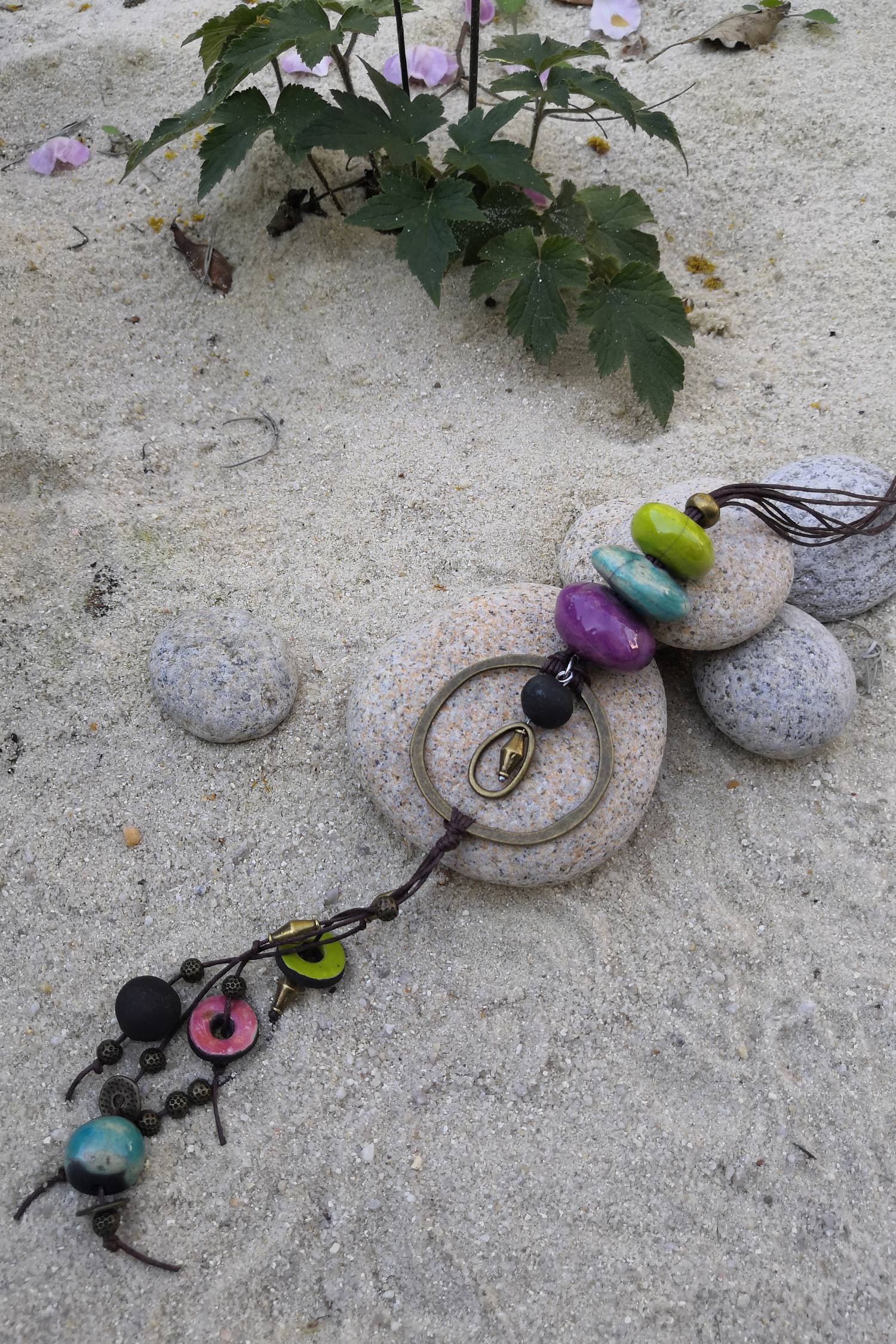 Raku - Vente Colliers à pendentif - COLLIER GALETS6