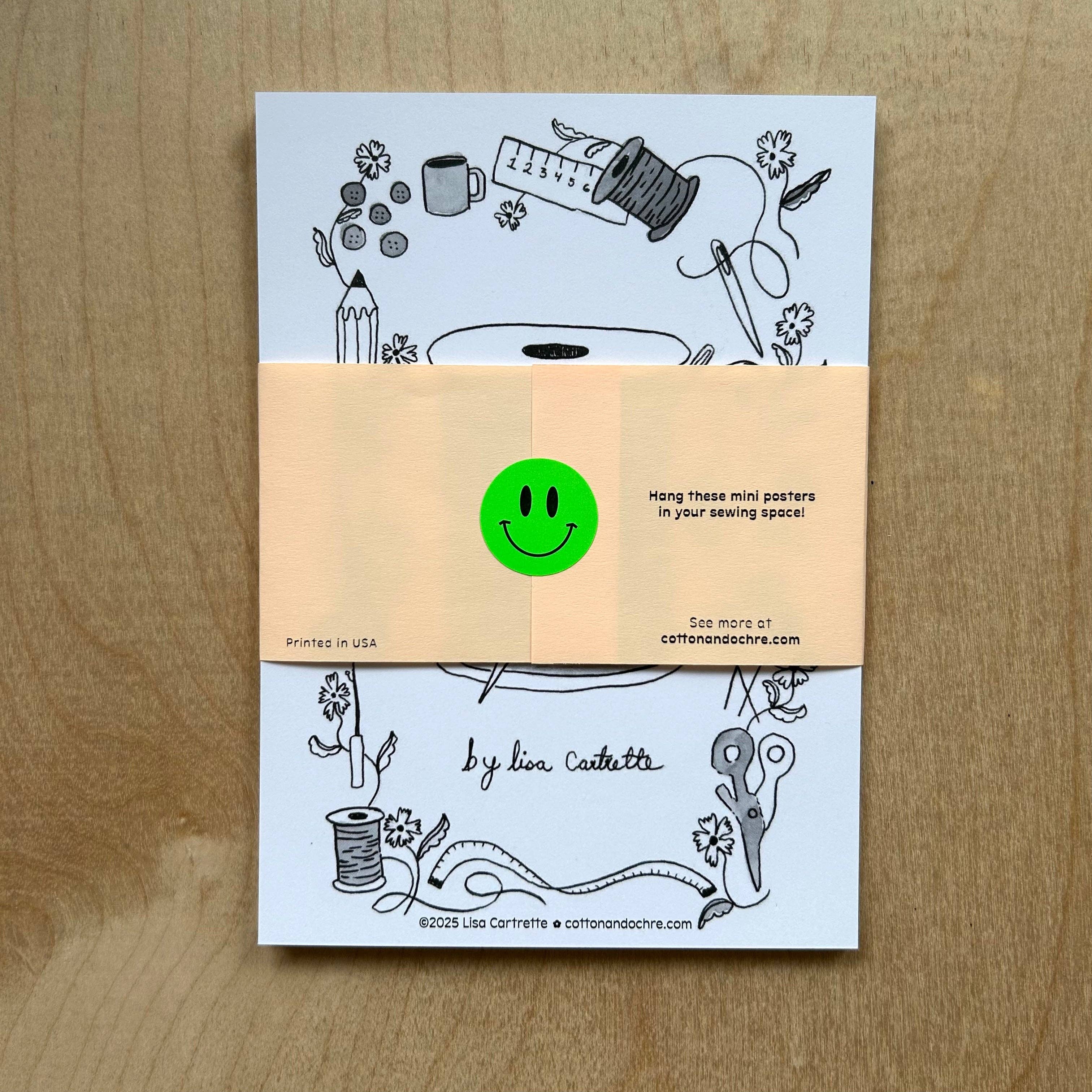 Cotton and Ochre - Wholesale Art Print - Home Sewing PSA Mini Posters4