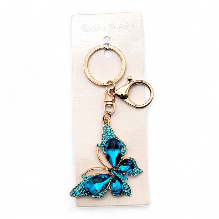 Crover - Wholesale Keychain - Women's - 2.25" Rhinestone Butterfly Keychain Set – 4 Assorted Colors3