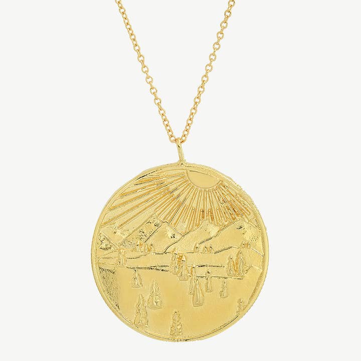 Forest Token Necklace in Gold for wholesale by Studio Grun