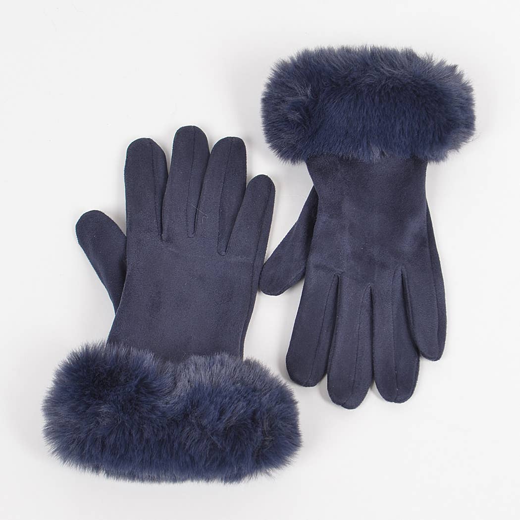 3AM BY H&D ACCESSORIES - Wholesale Handschoenen - Dames - Handschoenen van imitatiesuède met imitatiebont8