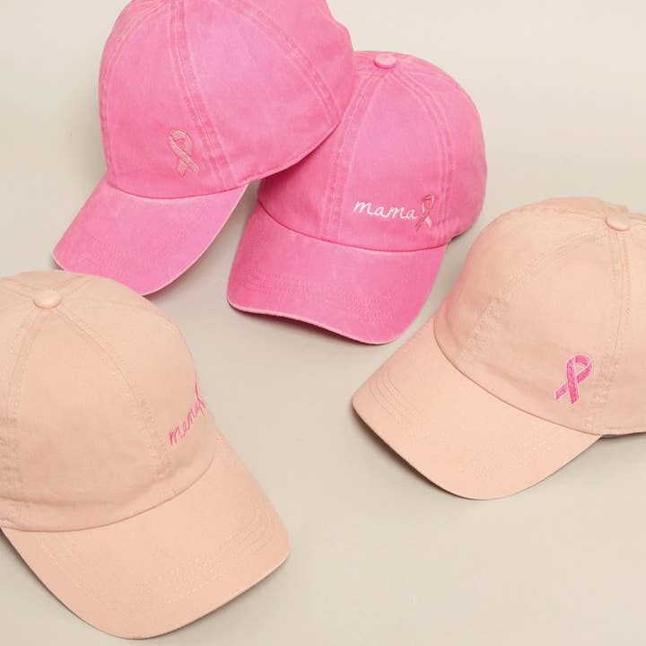 Breast Cancer Awareness Ribbon Baseball Cap for wholesale by Fashion City