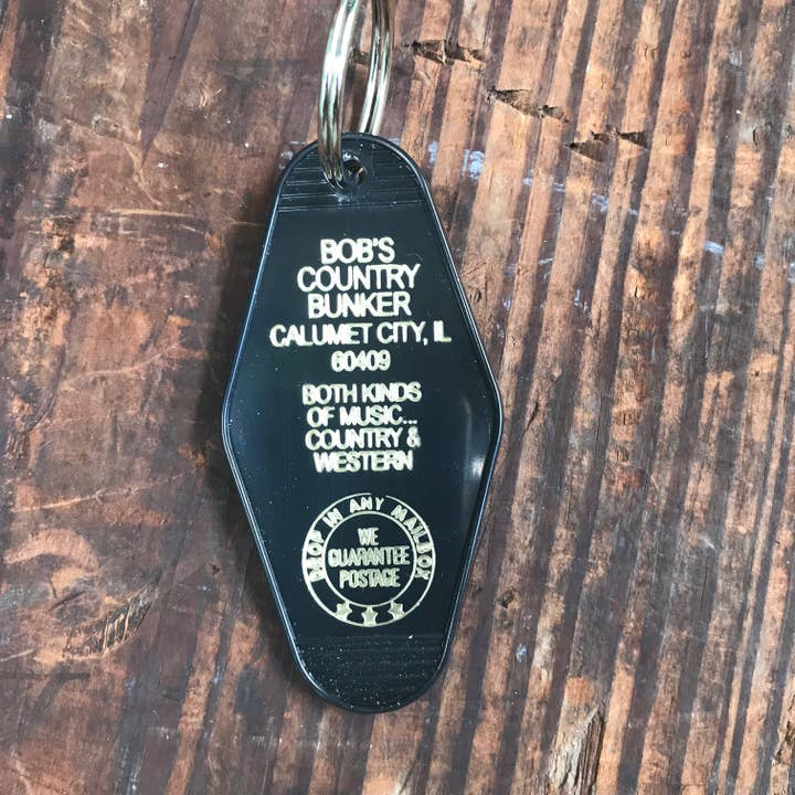 Motel Key Fob - Bob's Country Bunker for wholesale by The 3 Sisters Design Co.