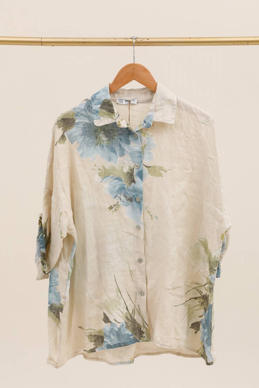LÉA & LUC - Wholesale Dress - Women's - Floral print shirt in 100% Linen REF. 20090/512