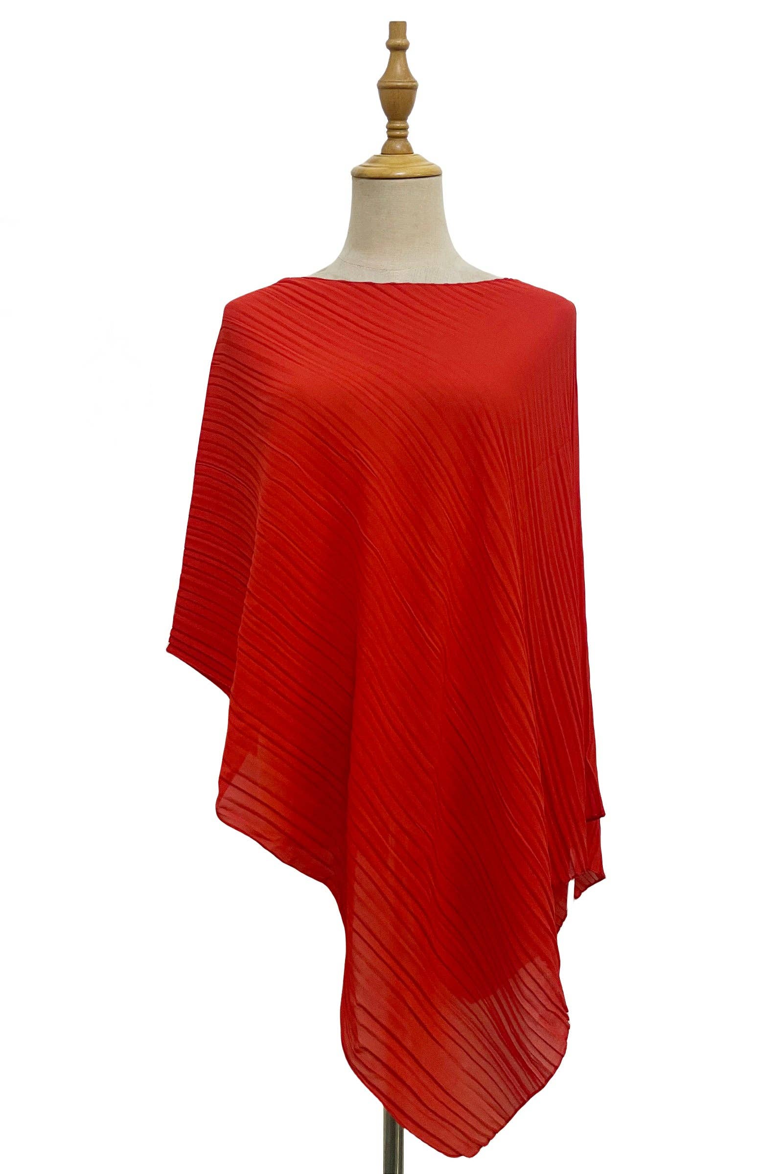 Fashion Scarf World – wholesale Swim cover-up – Women’s – Plain Pleated Chiffon Cover Up2