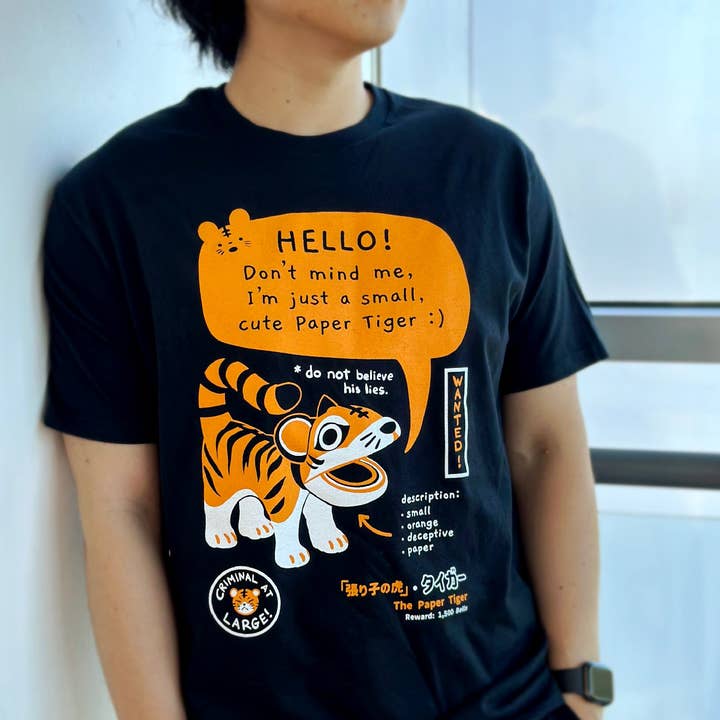 Paper Tiger Tee for wholesale by Bandage Brigade