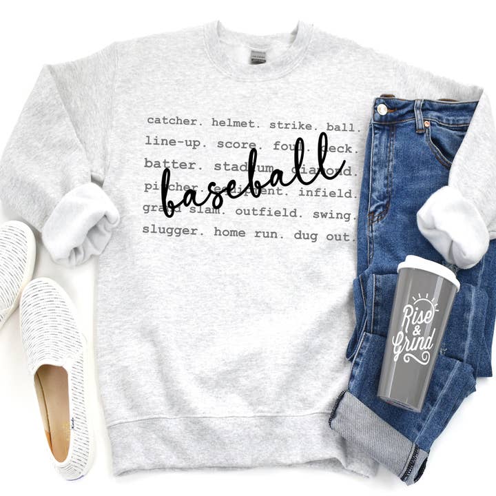 Baseball Word Art - Ash for engroshandel hos Sunfire Tees