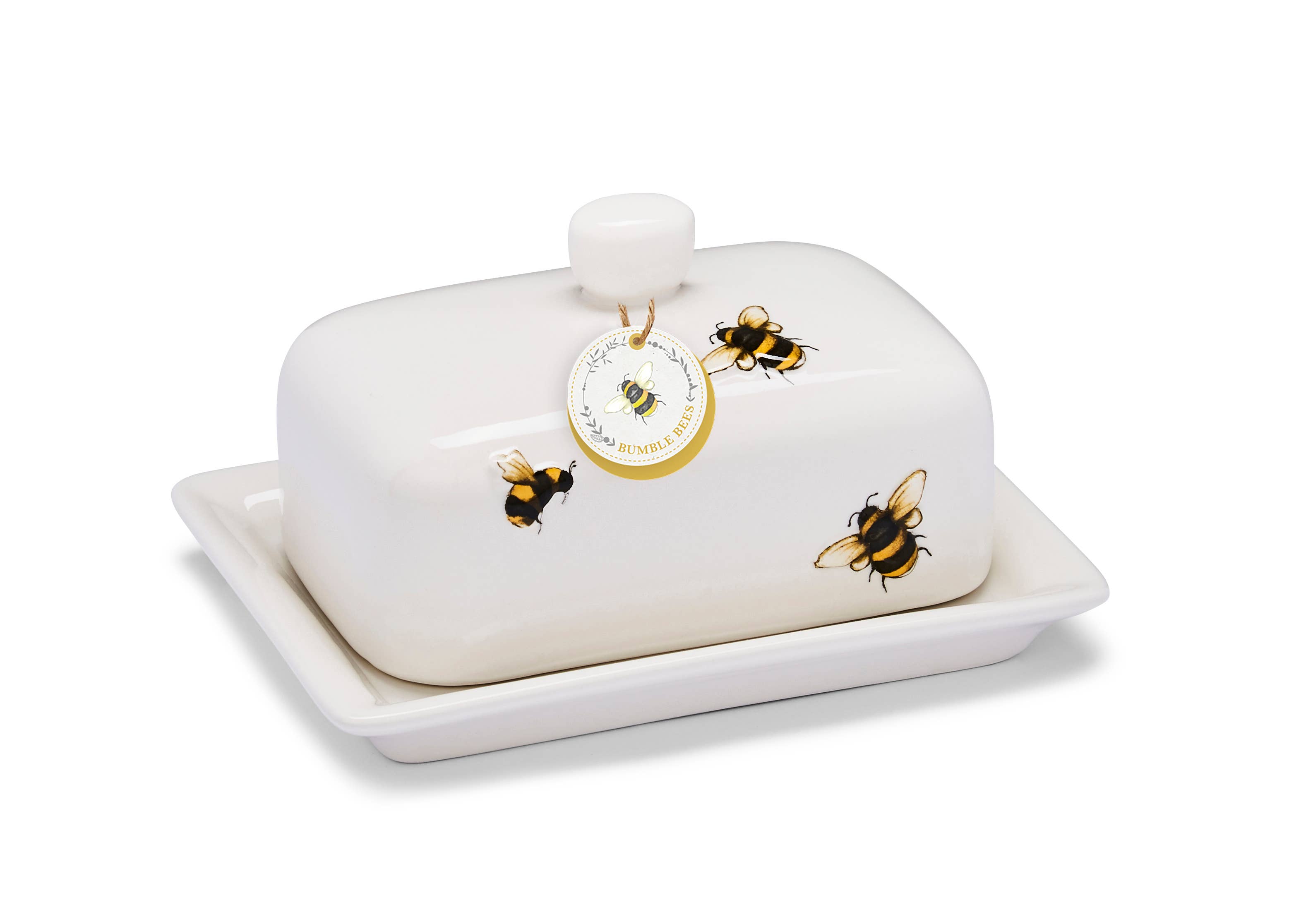 Cream Butter Dish Bumble Bees for wholesale on Faire1