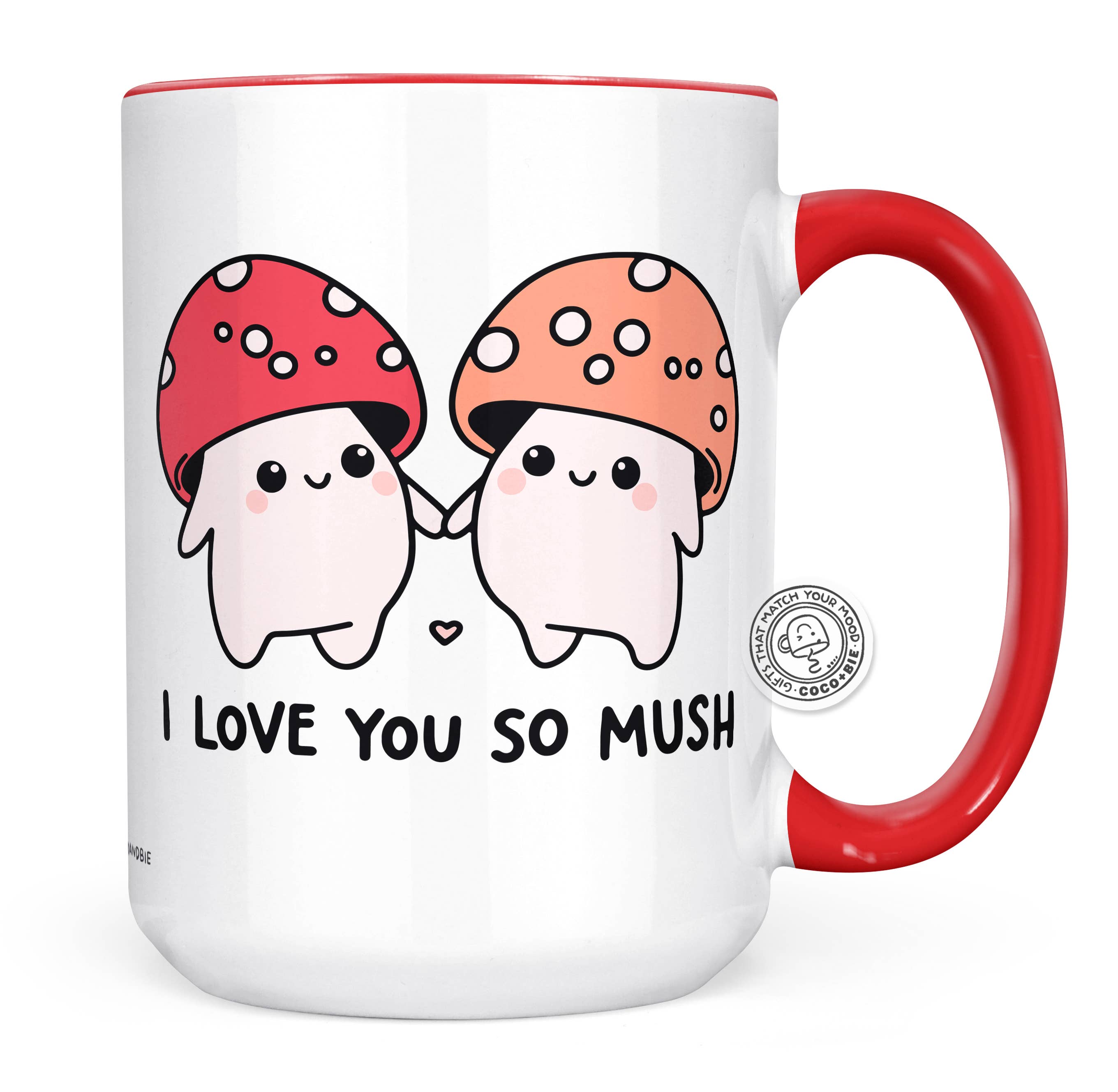 coco+bie designs - Wholesale Coffee Mug - I Love You So Mush Mug - Cute Mushrooms Valentine's Day Mug2
