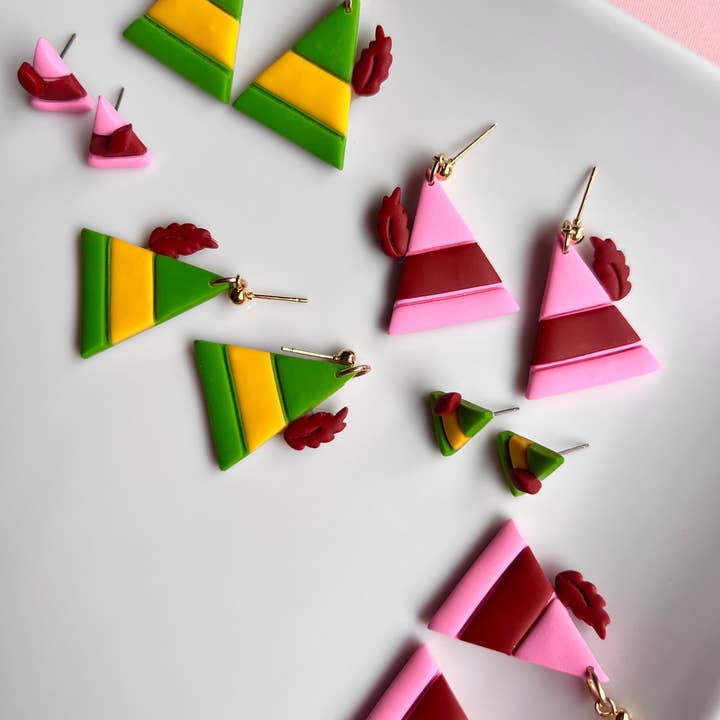 The Buddi | Feathered Hat Clay Earrings for wholesale by Cascade Designs