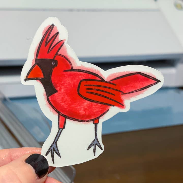 Cardinal Vinyl Sticker for wholesale by Stone Donut Design, LLC