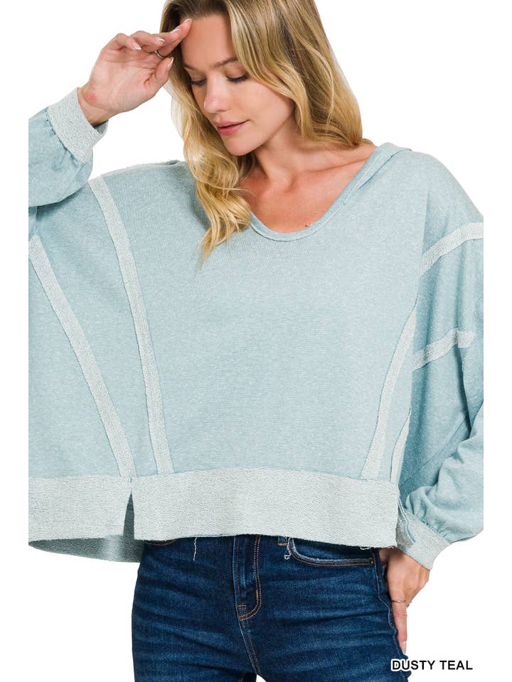 42POPS – Großhandel Sweatshirt – Damen – ...Sweatshirt-Hoodie mit sichtbarer Naht3