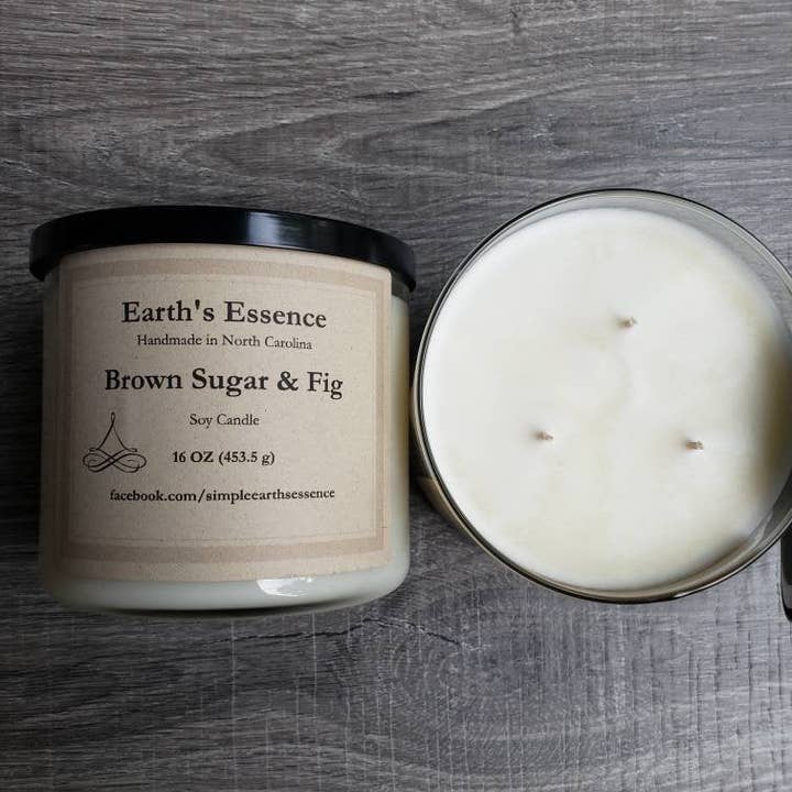 Earth's Essence - Wholesale Jar/filled candle - Choose Your Scent 3 Wick 16 oz Soy Candle6