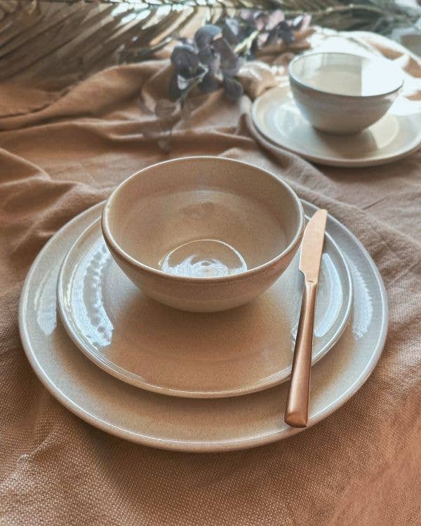 Los Artisans - Wholesale Dinnerware Set - Beige & Off-White Dinner Set | Pearl Iridescent Accents15