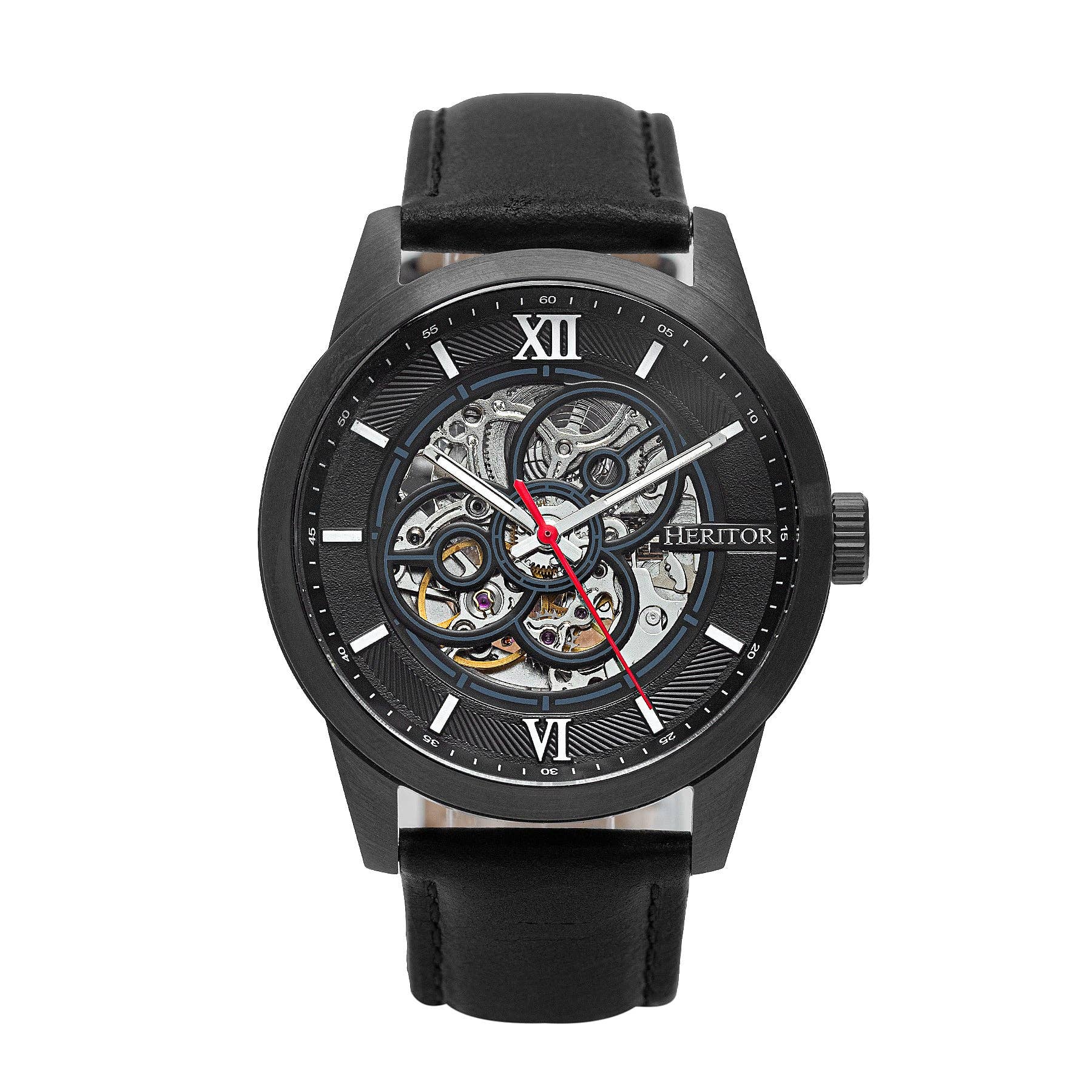 Heritor Automatic - Vente Montre – homme - Montre Heritor Automatic Jonas Skeleton avec bracelet en cuir11