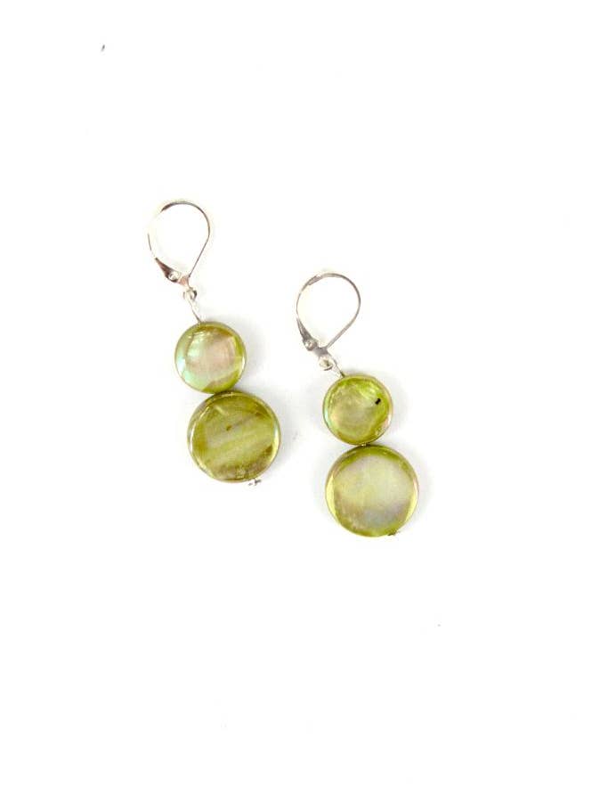 EPEA GREEN - Pea Green MOP Earring for wholesale by Sea Lily