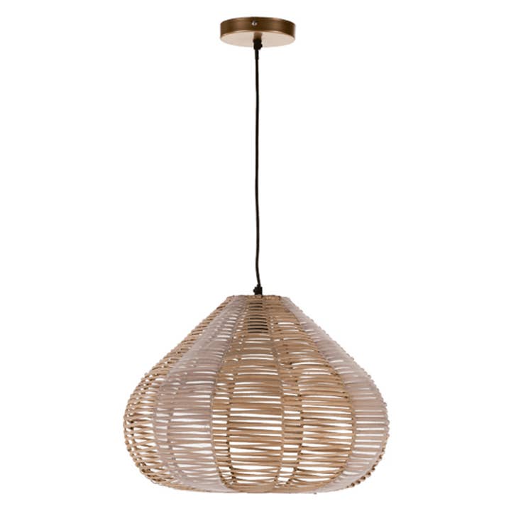 Rattan woven pendant lamp onion design for wholesale by Orientals