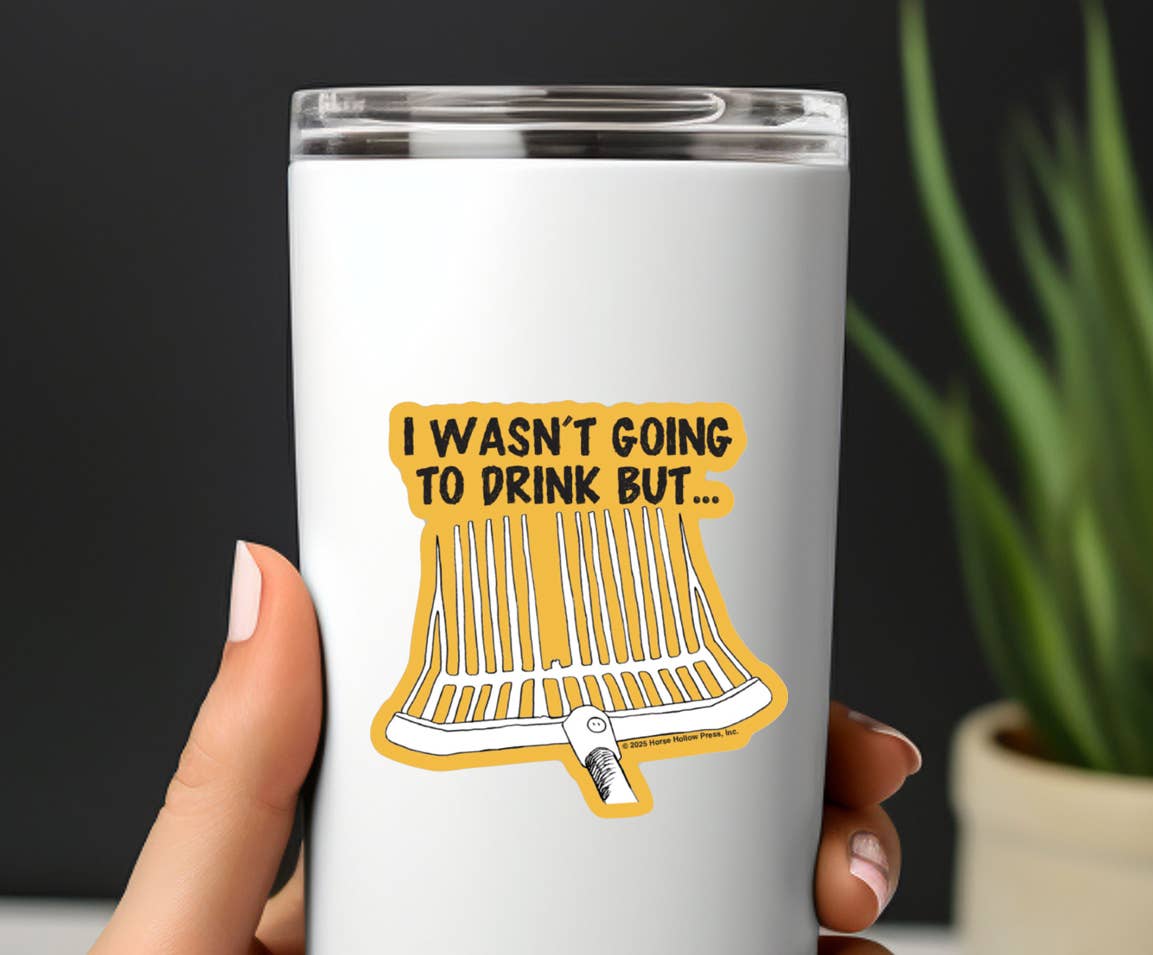 Horse Hollow Press / Pretty, Funny, Snarky Cards & Stickers - Wholesale Sticker - 3" Tumbler Horse Sticker / Drink ~ Pitchfork / WATERPROOF
16