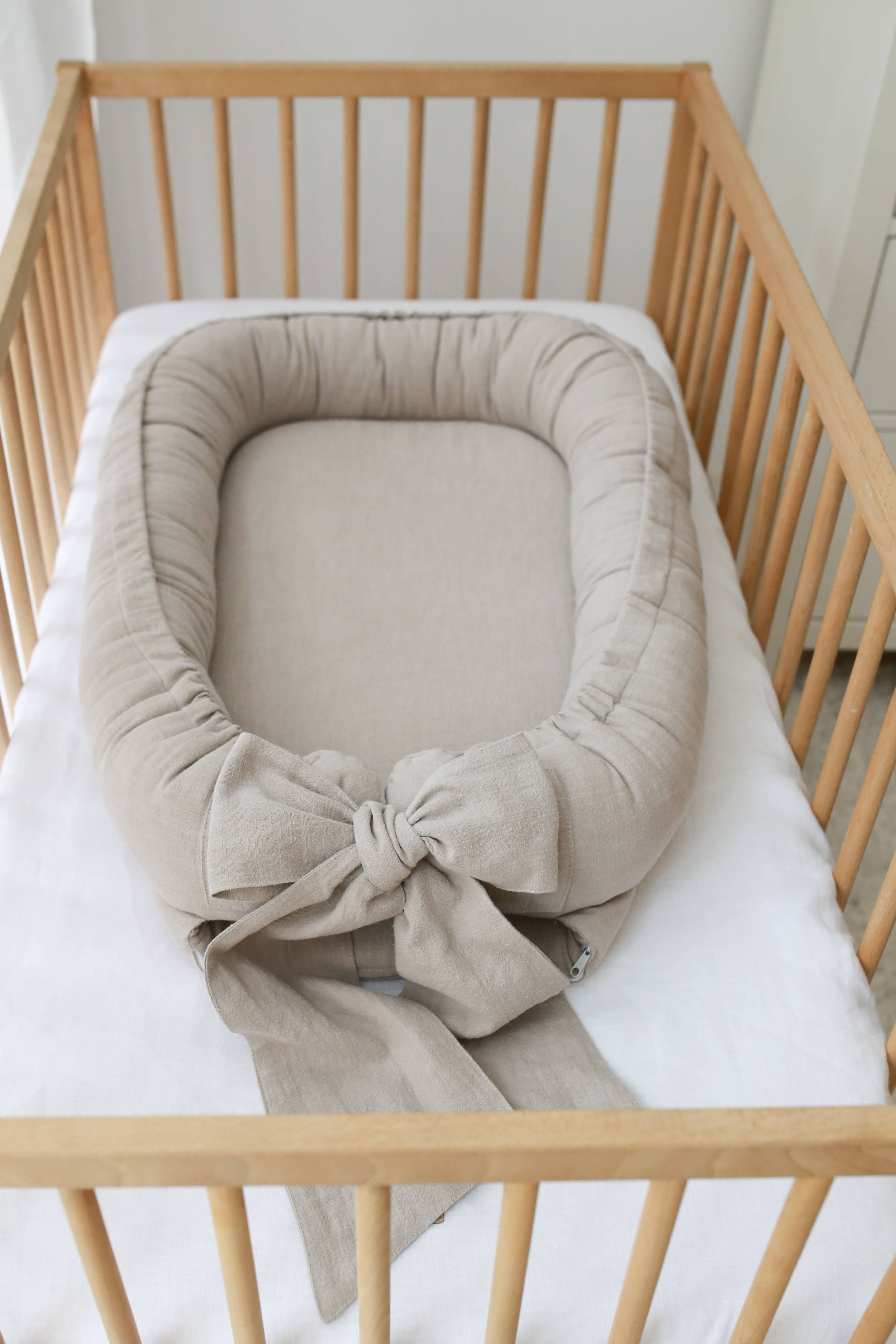Babyly - Wholesale Bassinet - Baby - babyly - linen babynest with bow (2 colors) 1