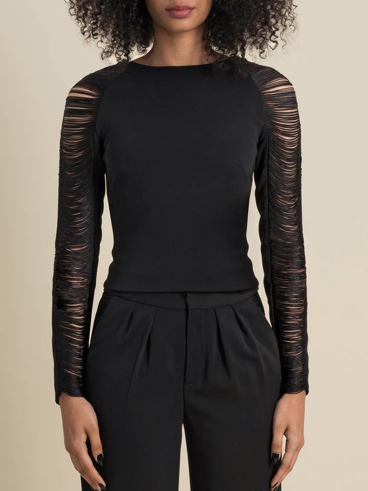 Medusa Top in Black for wholesale by Contessa Mills LLC