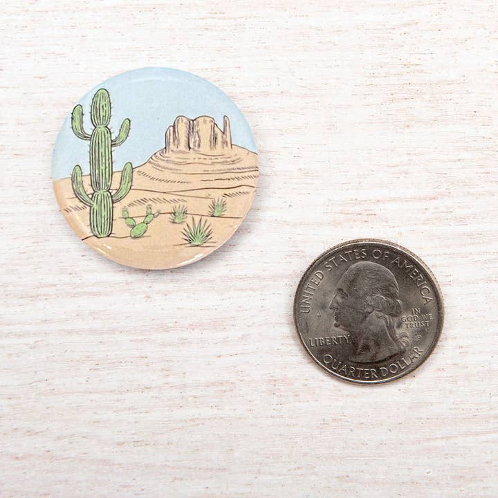 Alfiler de botón Desert | redondo de 1.25 pulgadas | Impulse Items para venta al por mayor de Counter Couture