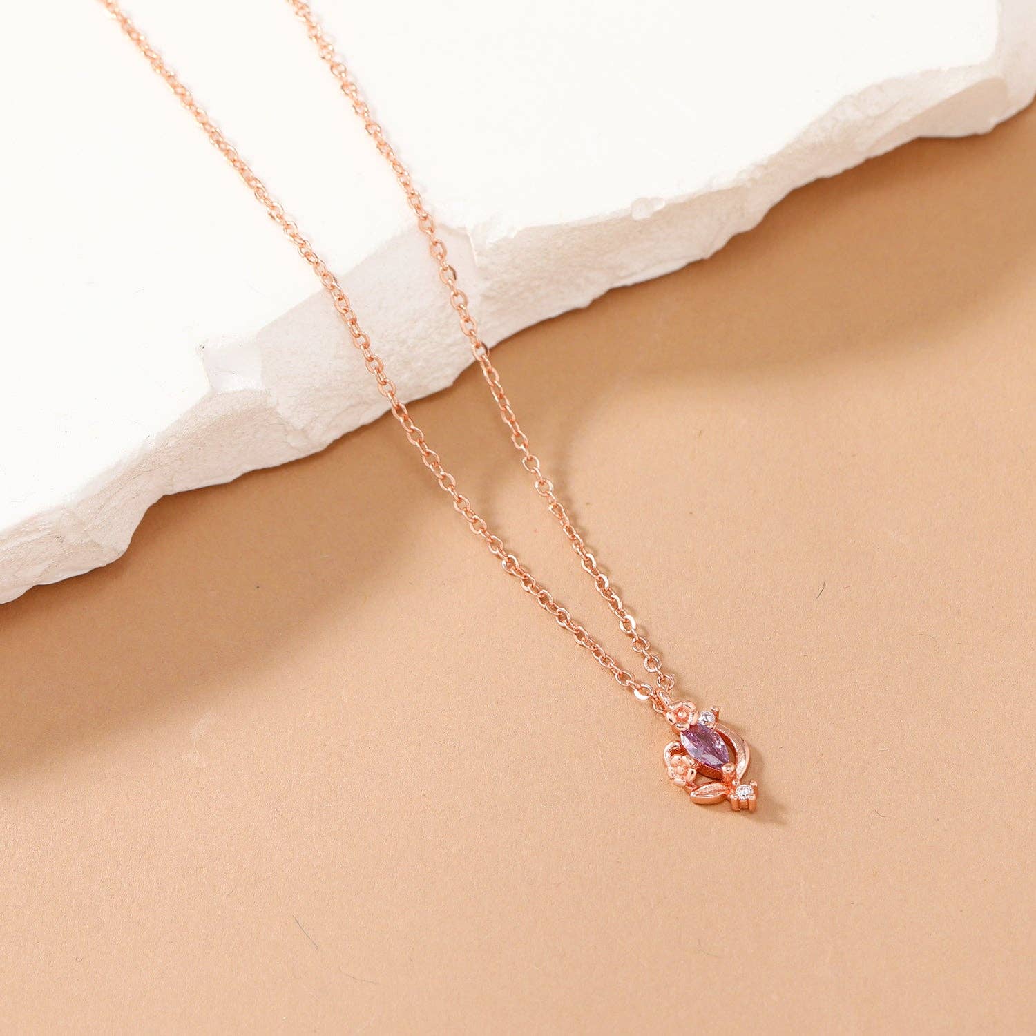 peachade - Wholesale Pendant/Charm Necklace - Delicate Small Crystal Necklace7