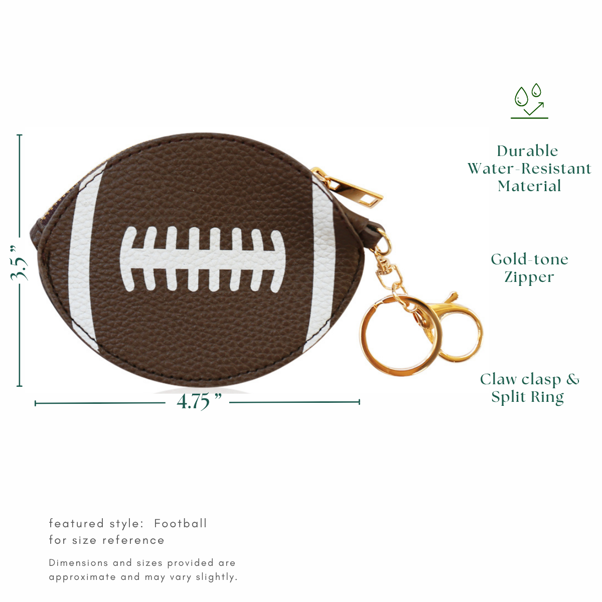 Loven x Mini Momo - Vente Porte-clés – femme - Breloque porte-clés de football - Porte-monnaie de sport zippé1