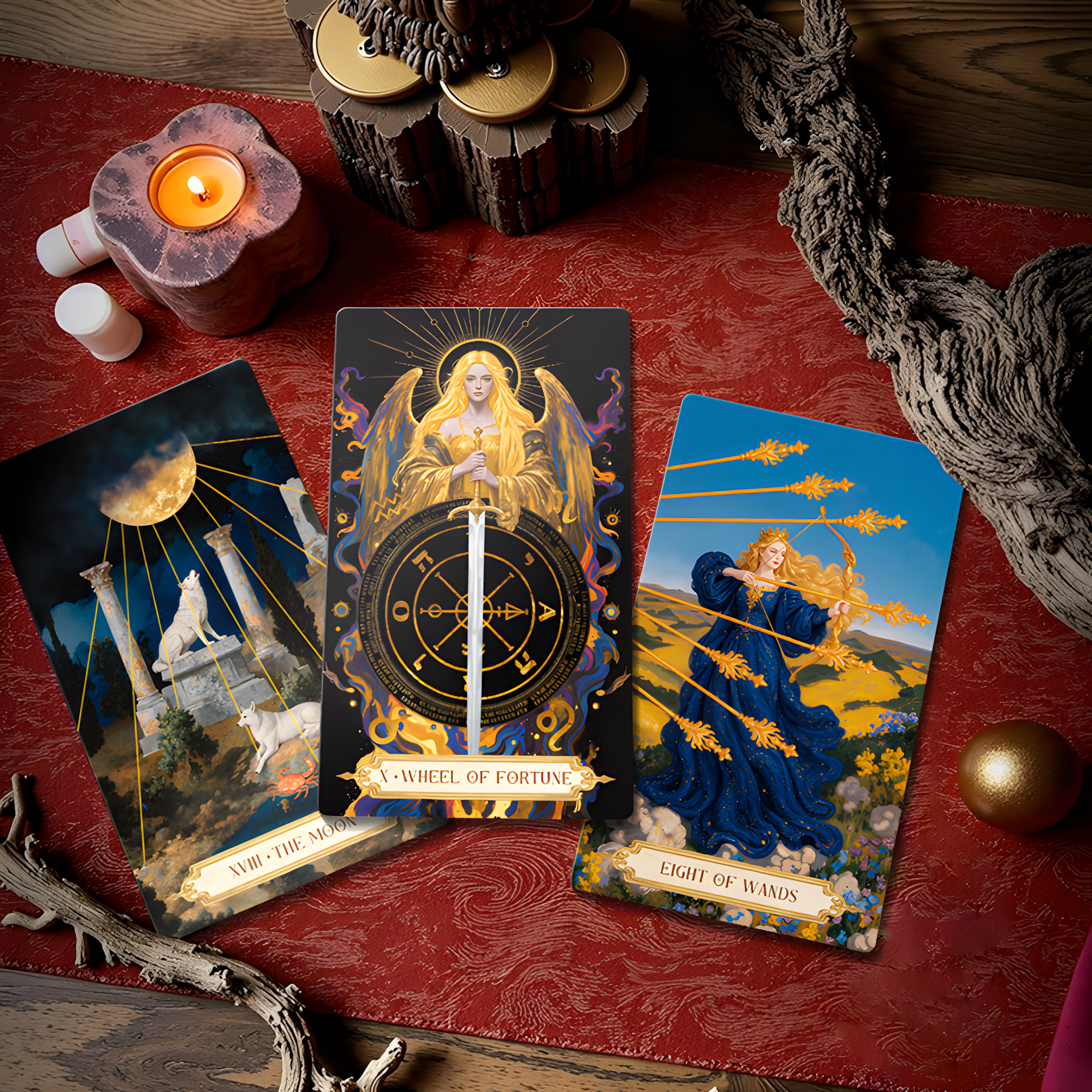 Vermilion Collection – wholesale Tarot-kort – Månskugga Blomsterlöfte Tarot13