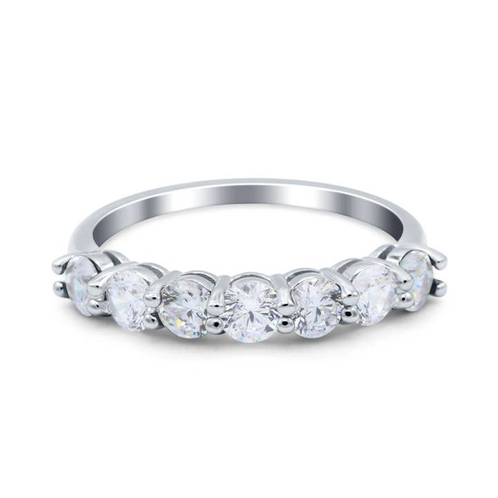 Art Deco Half Eternity Stackable Wedding Ring Simulated CZ for wholesale by Blue Apple Imports