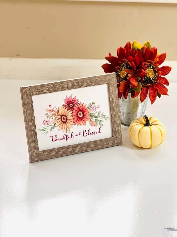 Thankful and Blessed Art print for wholesale by Emilia Rose Artwork LLC