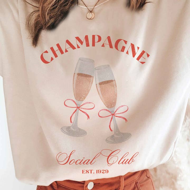 Felpa con grafica CHAMPAGNE SOCIAL CLUB per la vendita all'ingrosso da parte di A. BLUSH CO