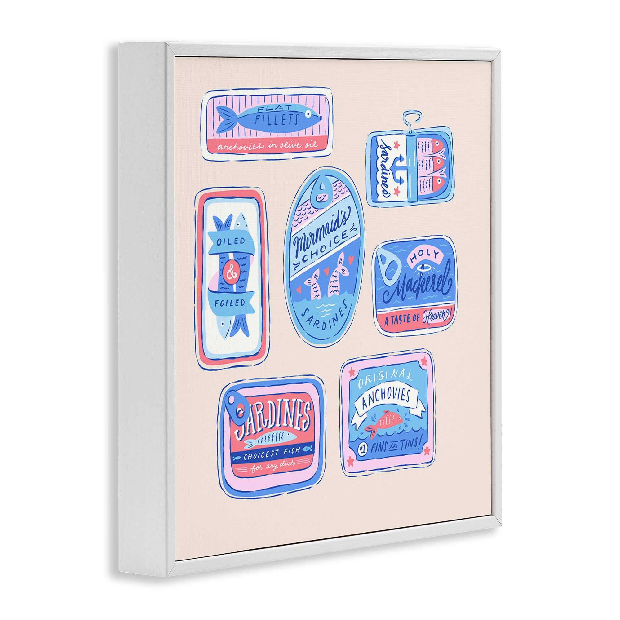 Stupell Industries – Großhandel Wandschild – Verschiedene Dosenfisch-Meeresfrüchte - Gerahmte Wandkunst15