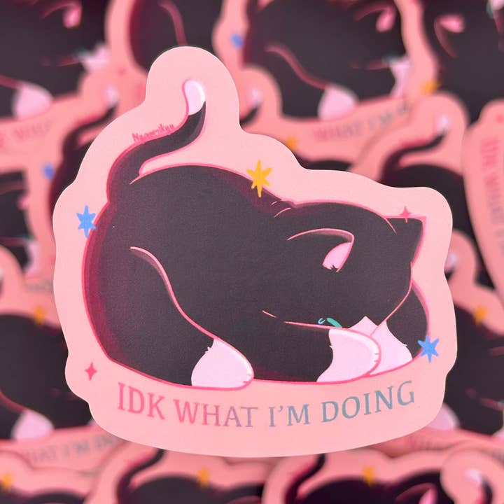 IDK What I'm Doing Cat Sticker for wholesale by Nyaomikyu