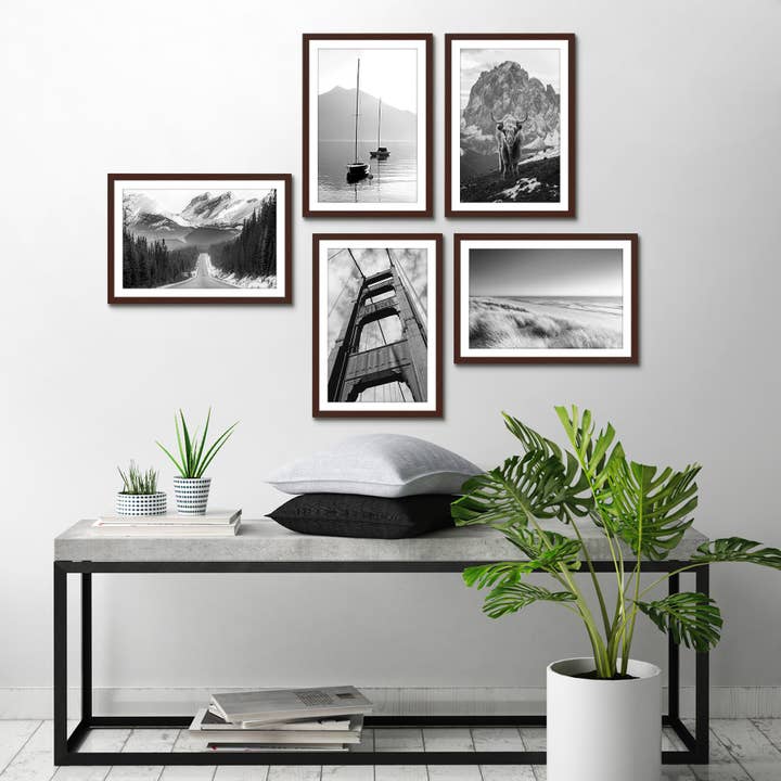 Americanflat - Wholesale Picture Frame - Americanflat Picture Frame with Mat Slim Molding (5 Pack)93