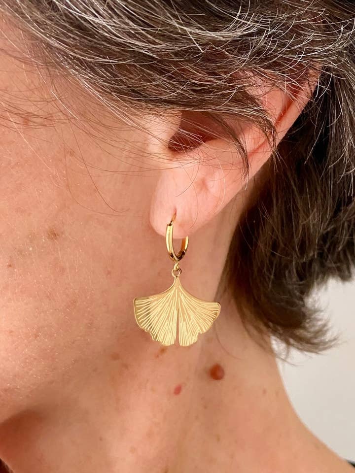 Boucles d'oreilles Gingko 2 pour la vente par Ma Cocotte