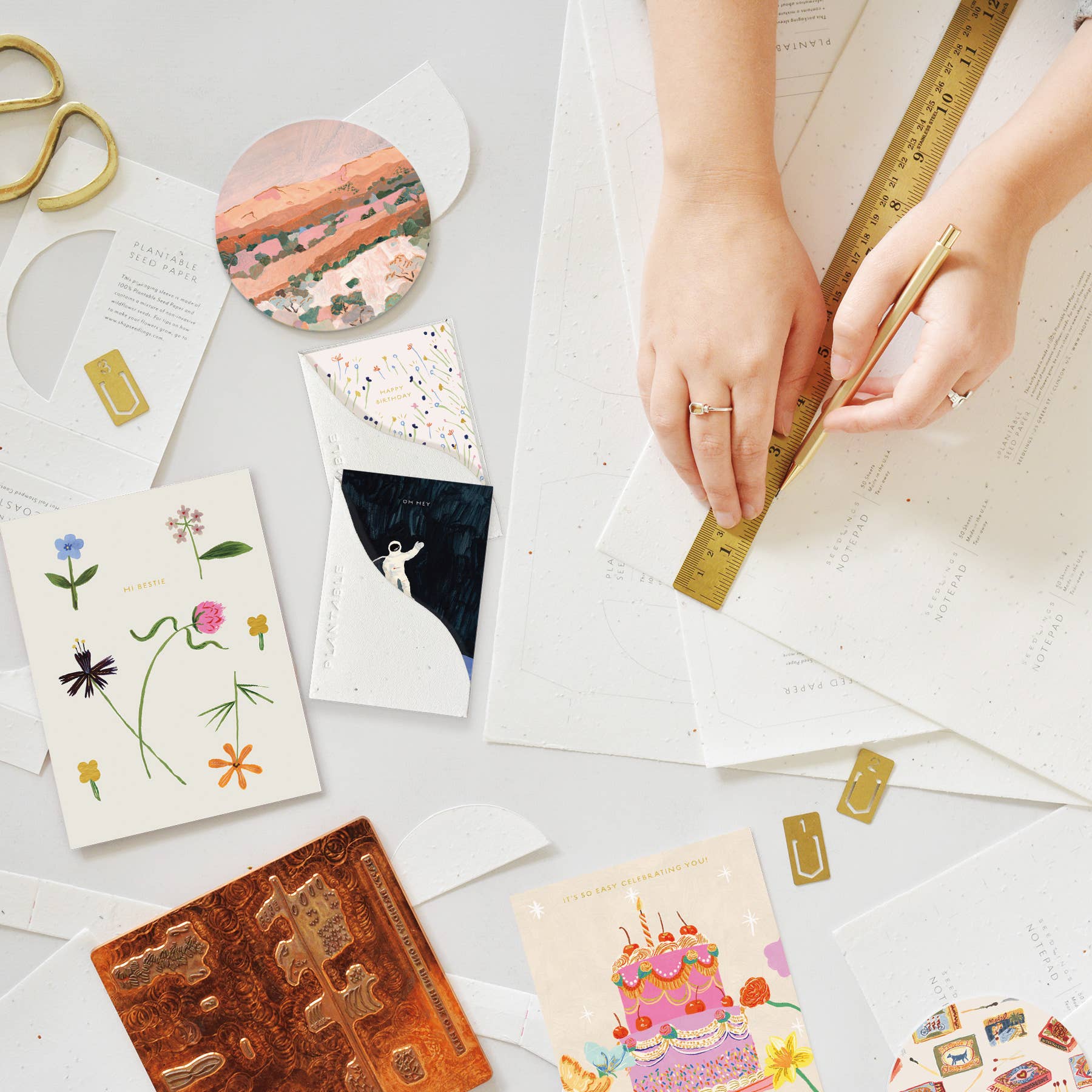 Seedlings - Vente Cartes d'amitié - Astronaute Sprout - Mini Carte de Vœux d'Amitié 2,5" x 3,5"5