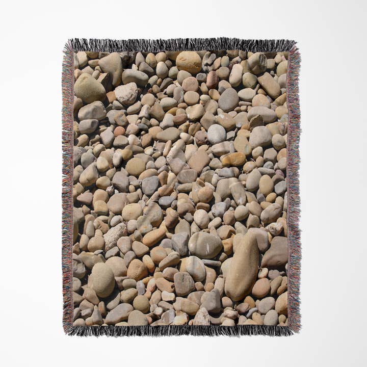 3dRose - Wholesale Throw Blanket - 3dRose, River rock pebbles with shades of different gray - stone, nature, pattern, round, zen, abstract, Blanket0