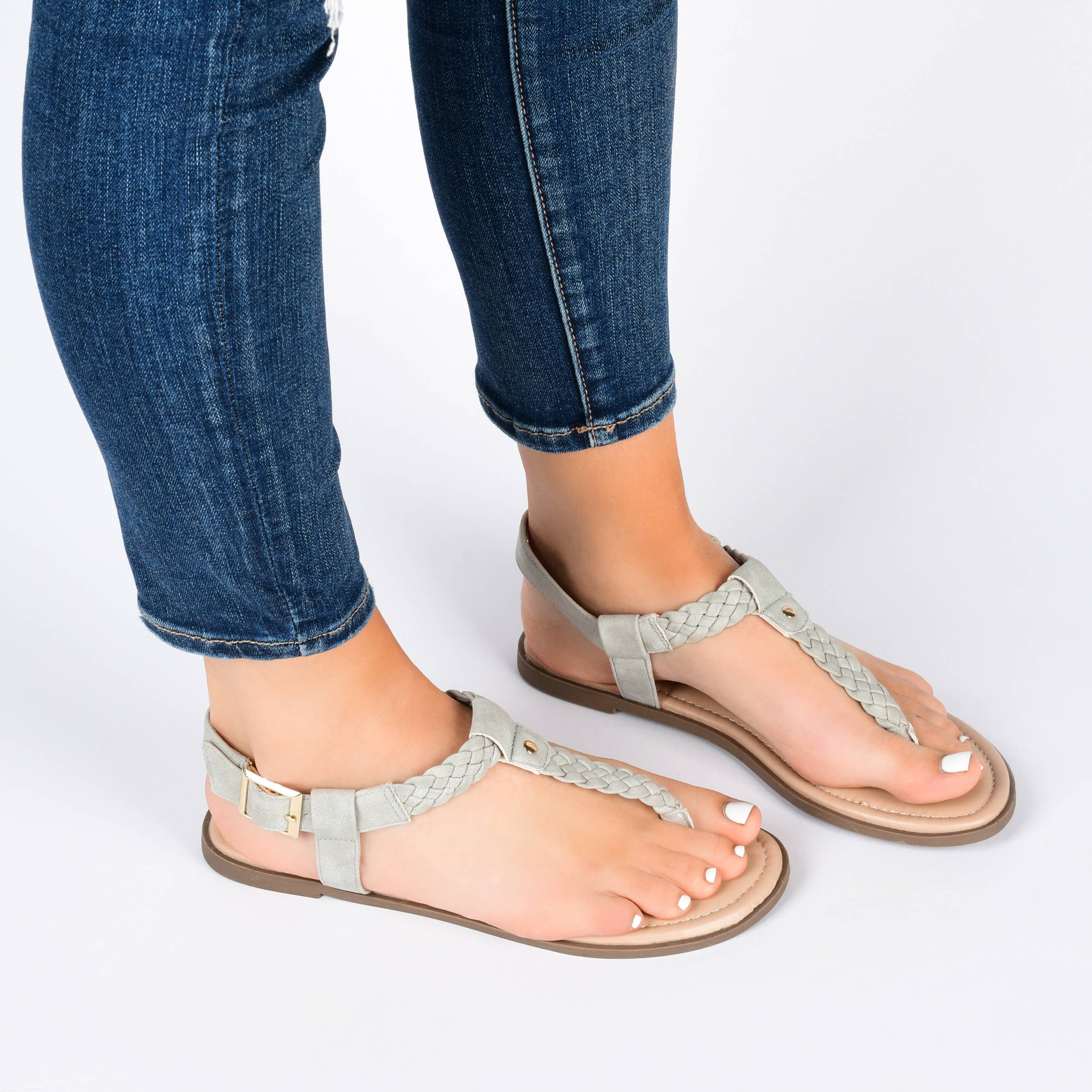 Journee - Wholesale Sandals - Women's - Genevive T-Strap Sandals In Faux Leather13