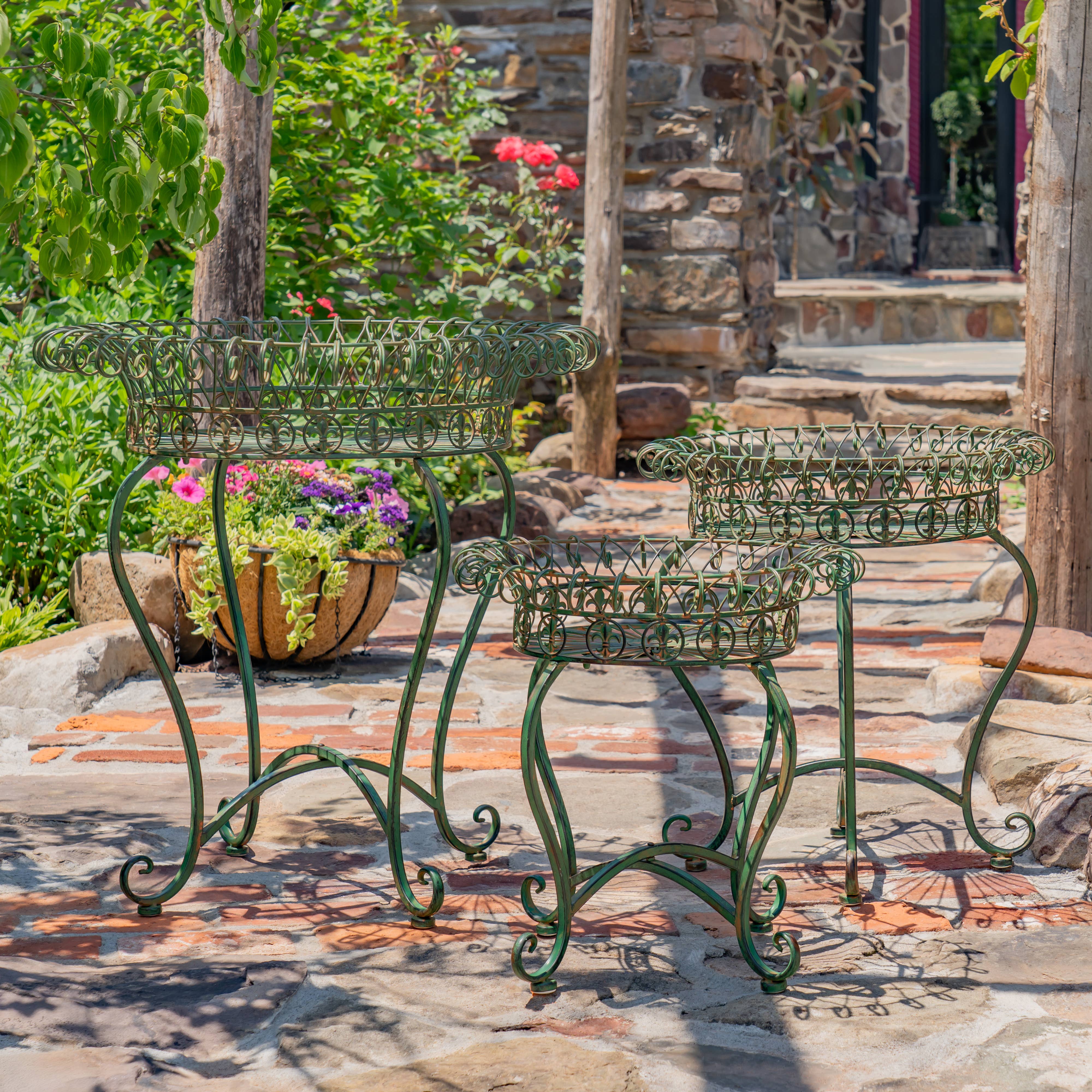 Zaer Ltd. International - Wholesale Plant Pot Stand - "London 1820" Wire Basket Plant Stands in 3 Sizes 3 Pc/Set6