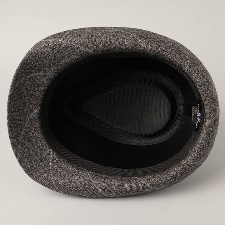 Fashion City - Wholesale Fedora - Men's - Men's Marled Plaid Pattern Short Brim Fedora