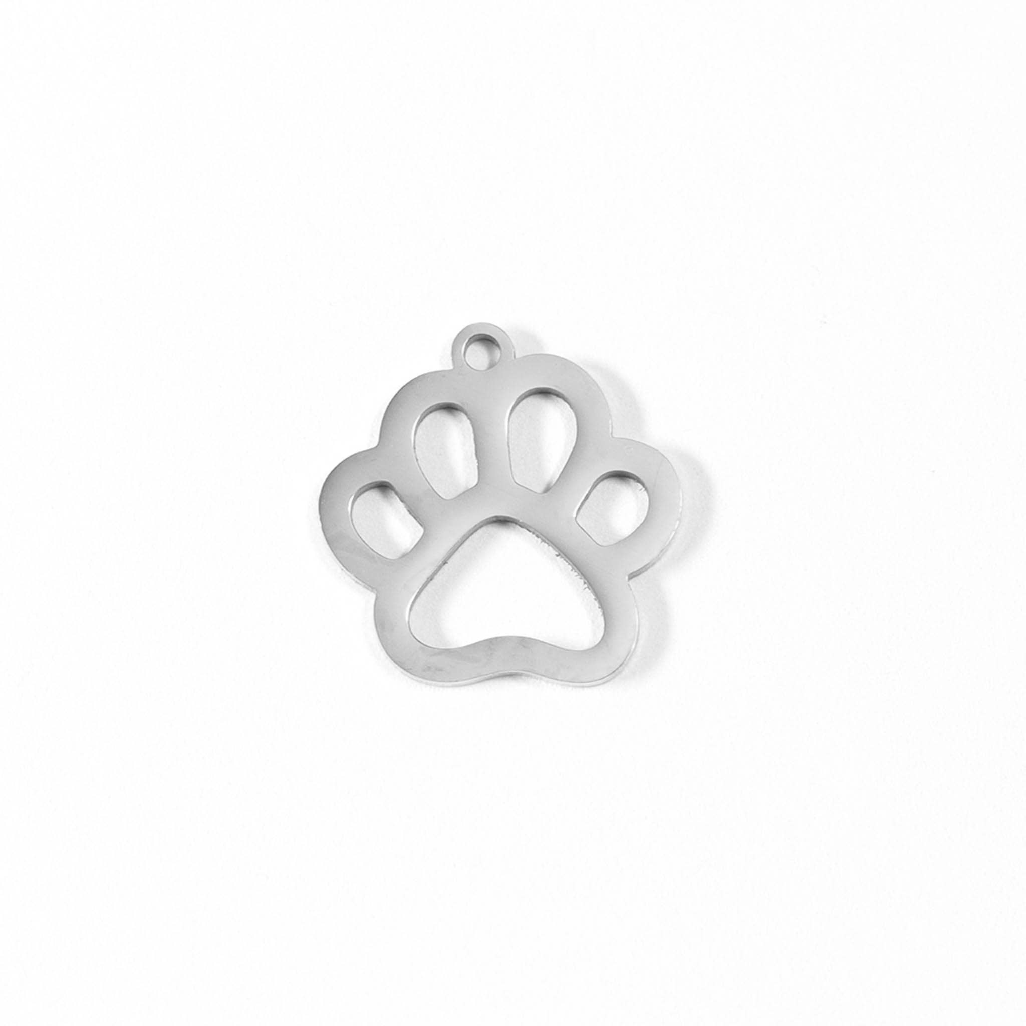 WJW - Wholesale Individual Charm/Pendant - 18K Gold PVD Stainless Steel Paw Print Charm3