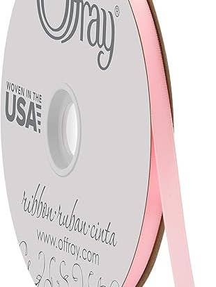 Double-Face Satin Light Pink 3/8" x 100 Yards for wholesale by Berwick Offray Ribbon